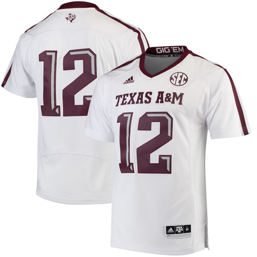 male texas a m aggies white 12 ncaa 2017 special games football jersey