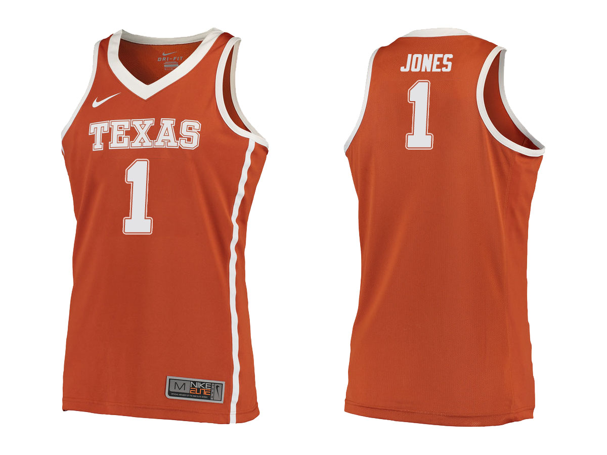 male texas longhorns orange 1 andrew jones ncaa basketball the best combos jersey