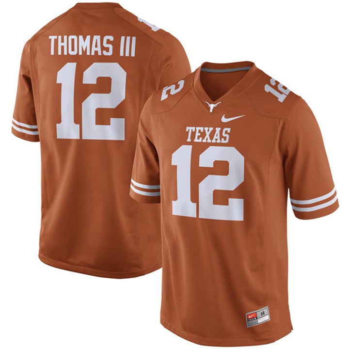 male texas longhorns orange 12 earl thomas alumni football performance jersey