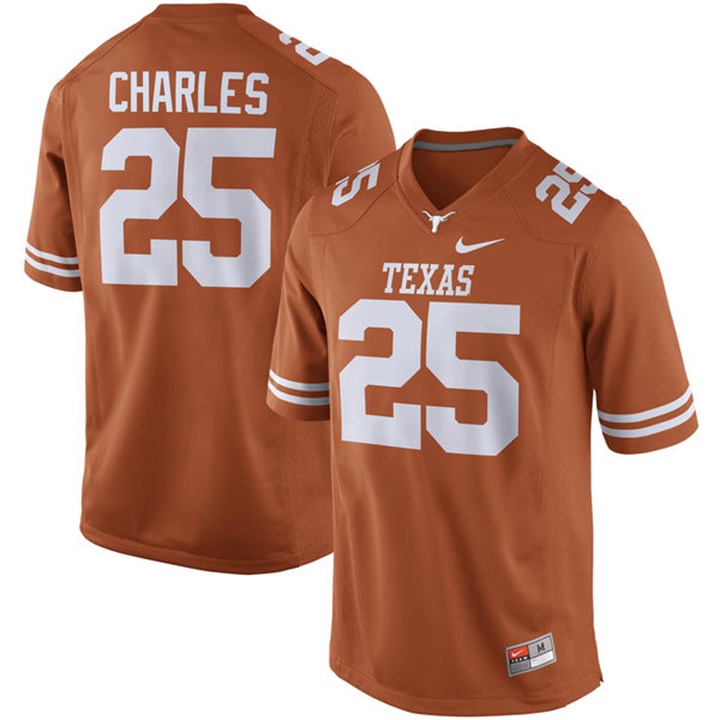 male texas longhorns orange 25 jamaal charles alumni football performance jersey