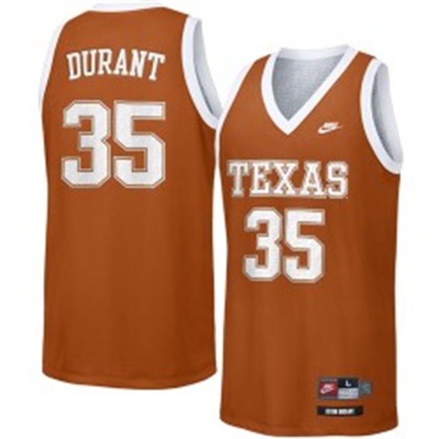 male texas longhorns orange kevin durant college basketball jersey