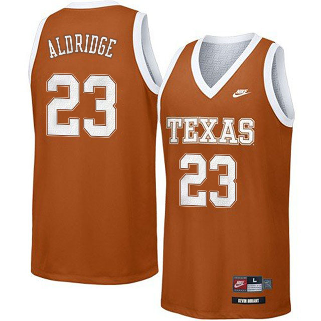 male texas longhorns orange lamarcus aldridge college basketball jersey