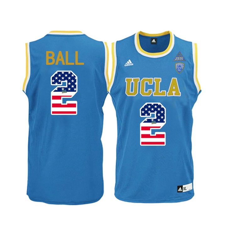 male ucla bruins 2 lonzo ball blue national flag basketball jersey