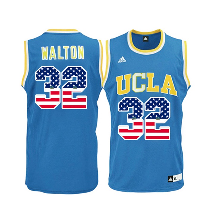 male ucla bruins 32 bill walton blue national flag basketball jersey