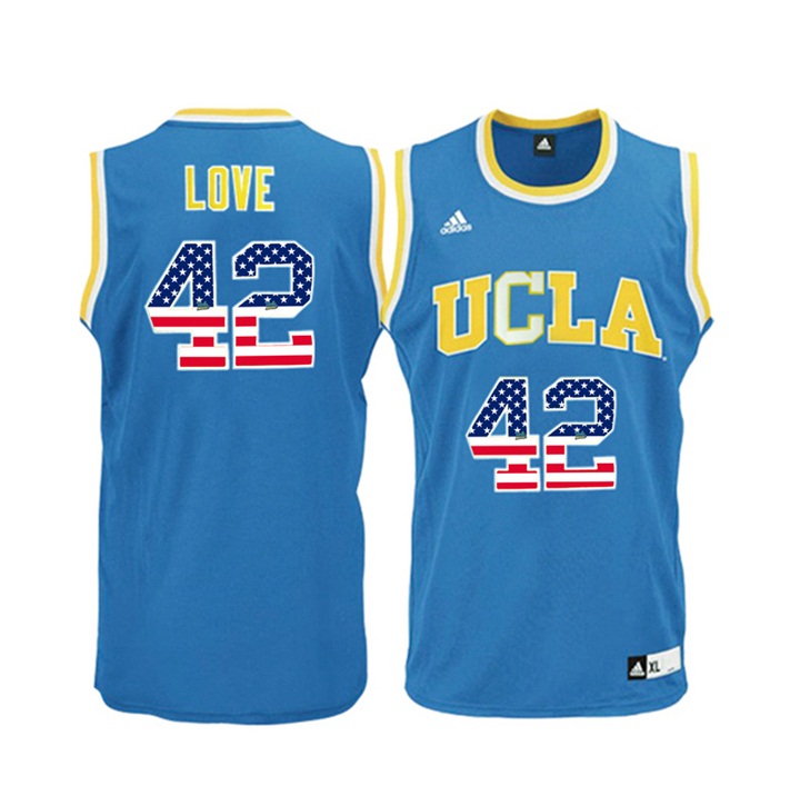 male ucla bruins 42 kevin love blue national flag basketball jersey