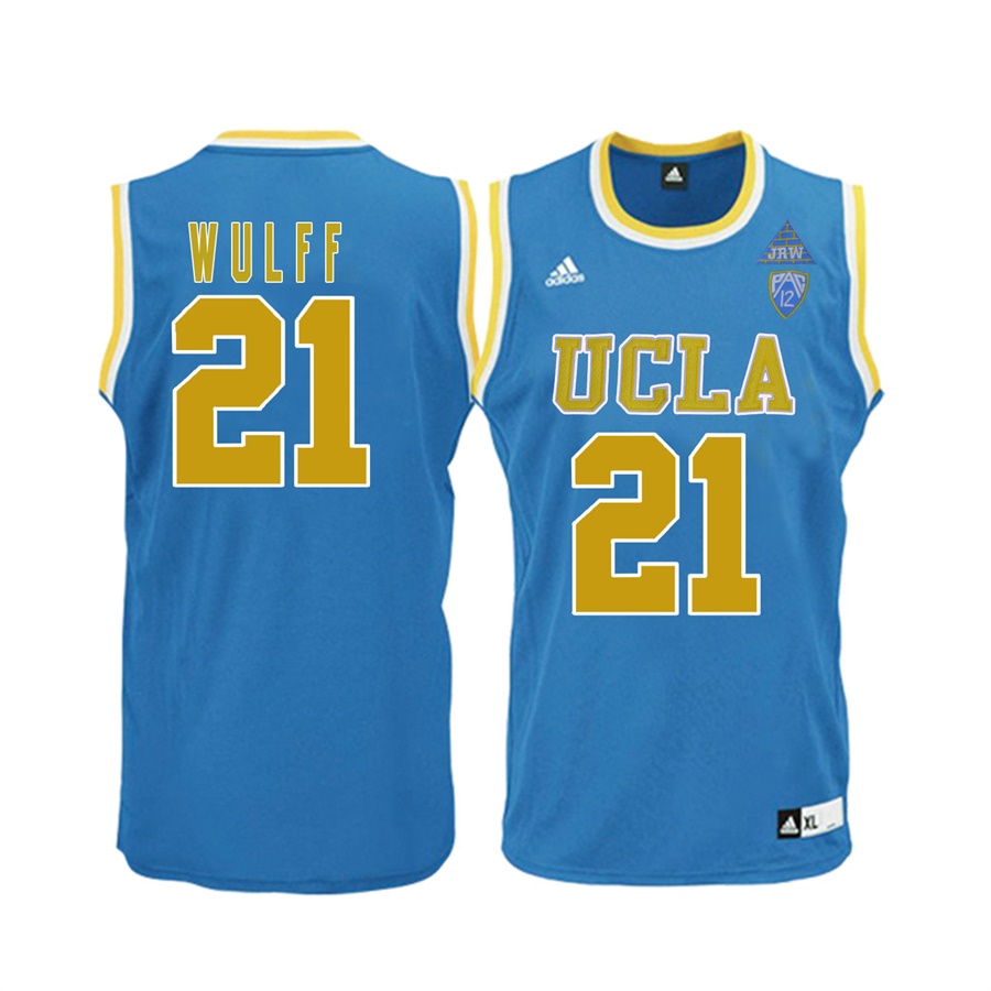 male ucla bruins blue 21 aalec wulff ncaa basketball player name and number jersey