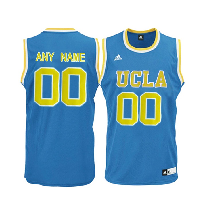 male ucla bruins light blue name and number customized basketball jersey