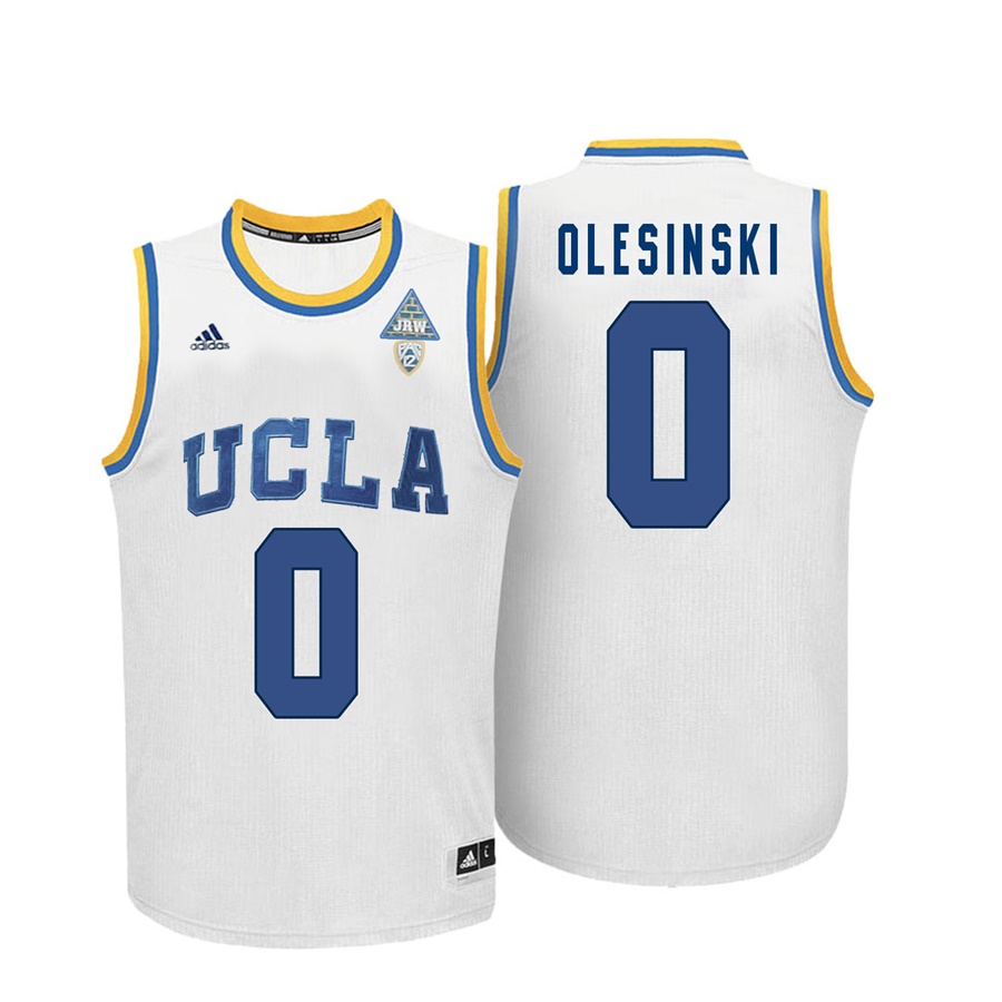 male ucla bruins white 0 alex olesinski ncaa basketball player name and number jersey