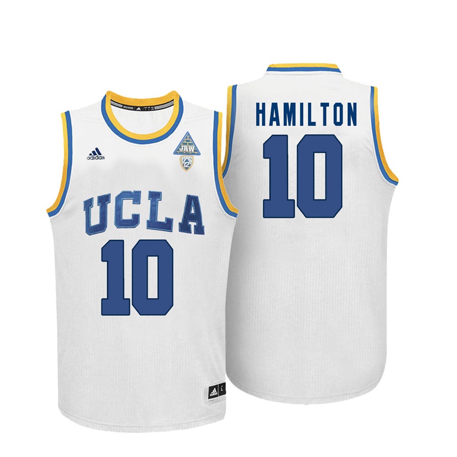male ucla bruins white 10 isaac hamilton ncaa basketball player name and number jersey