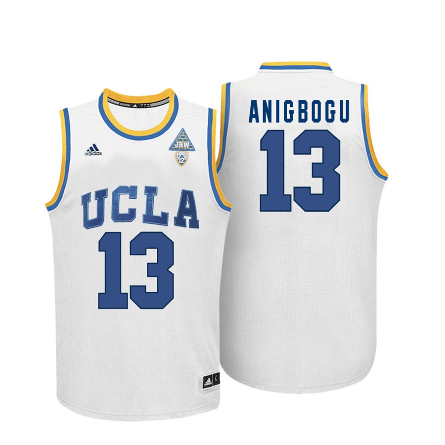 male ucla bruins white 13 ike anigbogu ncaa basketball player name and number jersey
