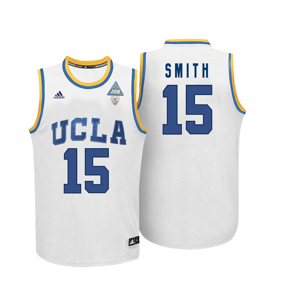male ucla bruins white 15 jerrold smith ncaa basketball player name and number jersey
