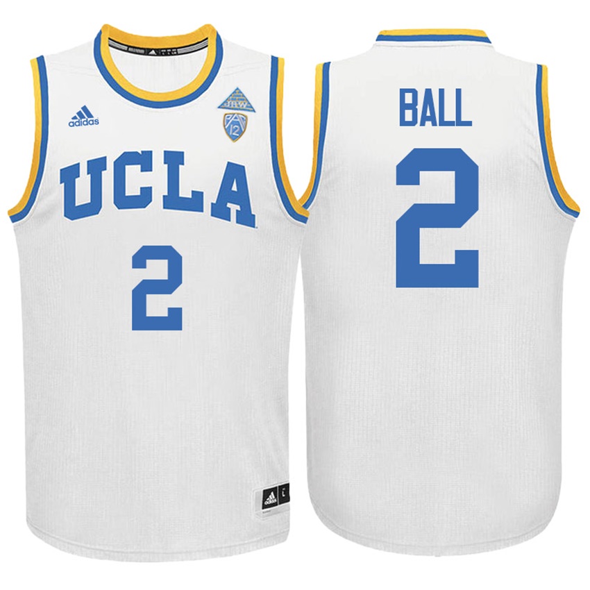 male ucla bruins white 2 lonzo ball jersey