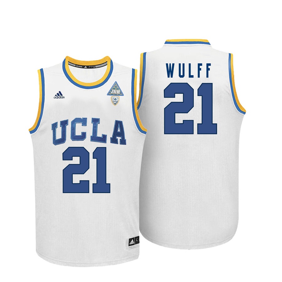 male ucla bruins white 21 alec wulff ncaa basketball player name and number jersey