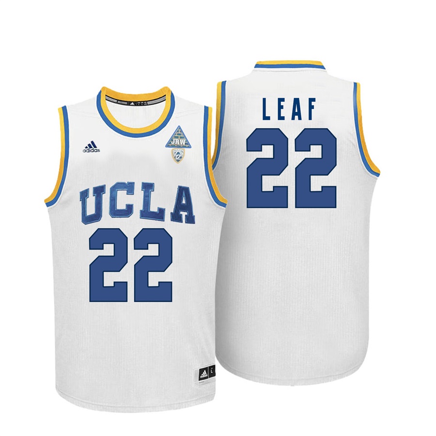 male ucla bruins white 22 tj leaf ncaa basketball player name and number jersey