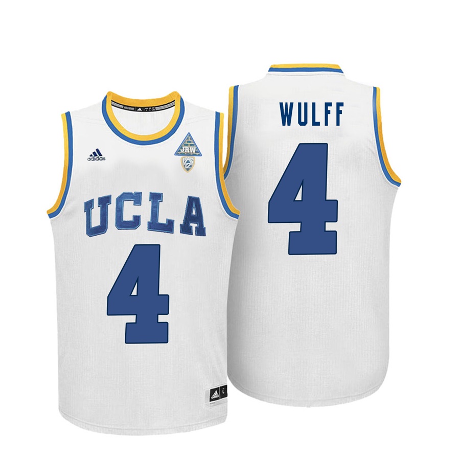 male ucla bruins white 4 isaac wulff ncaa basketball player name and number jersey