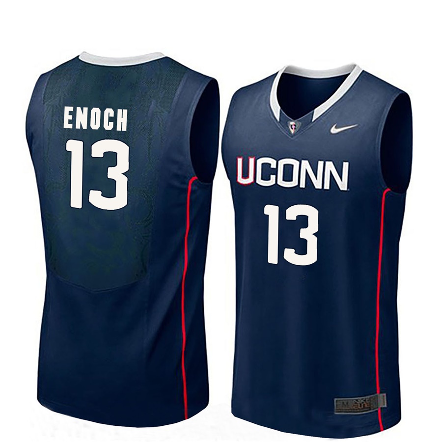 male uconn huskies navy 13 steven enoch ncaa basketball player name and number jersey