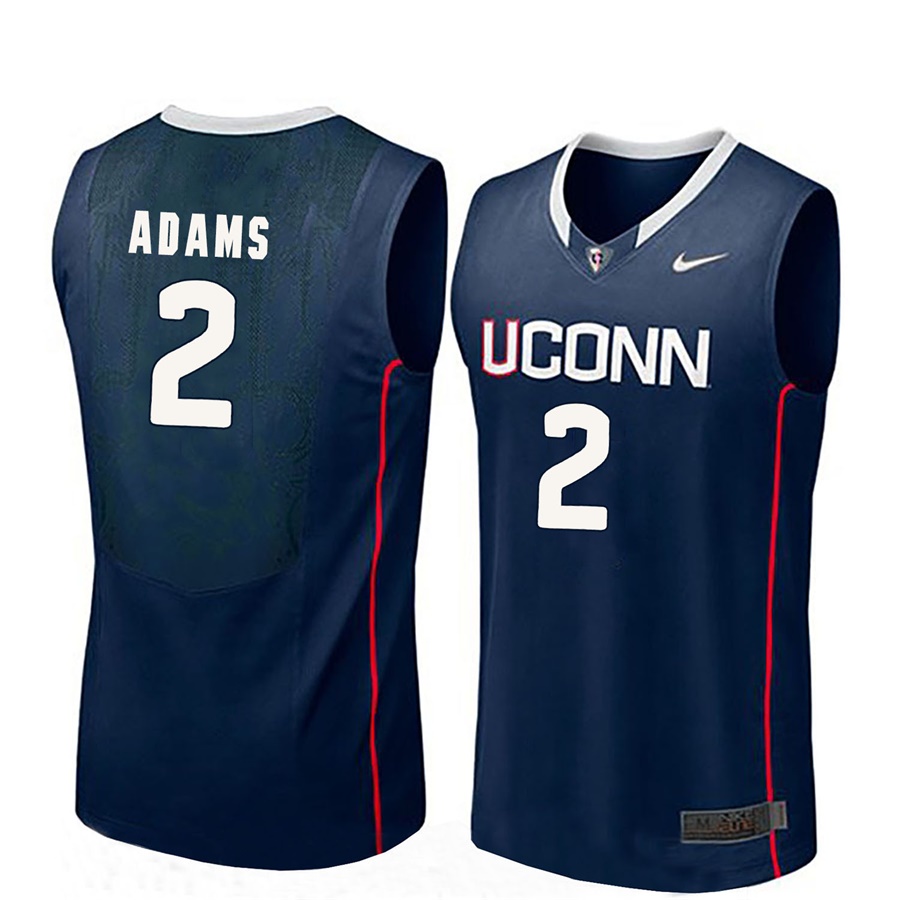 male uconn huskies navy 2 jalen adams ncaa basketball player name and number jersey