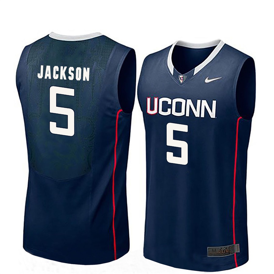 male uconn huskies navy 5 vance jackson ncaa basketball player name and number jersey