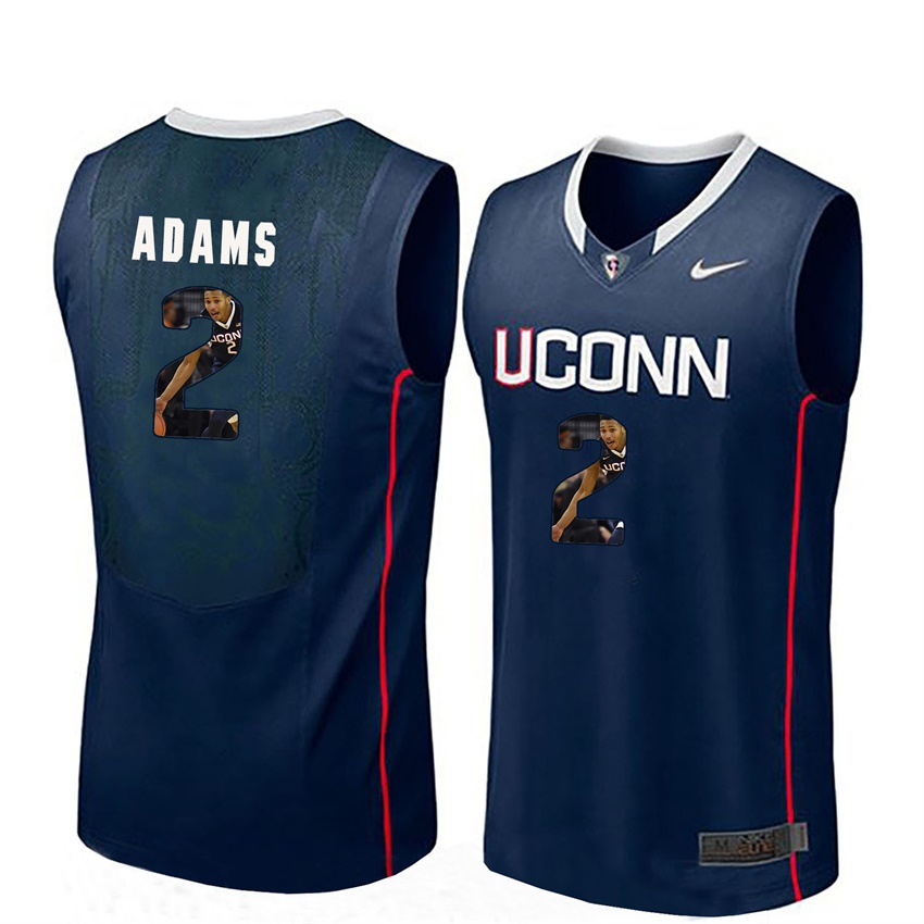 male uconn huskies navy jalen adams college basketball player portrait jersey