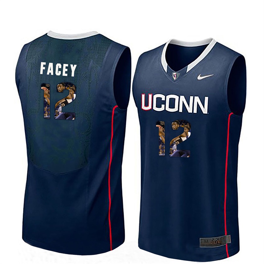 male uconn huskies navy kentan facey college basketball player portrait jersey