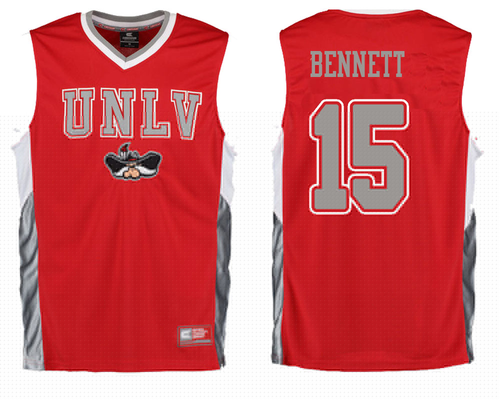 male unlv rebels red anthony bennett college basketball player apparel basketball jersey