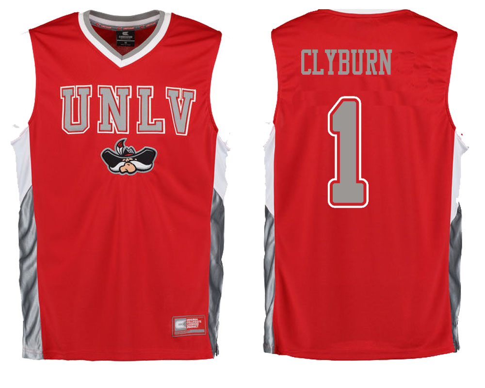 male unlv rebels red kris clyburn college basketball player apparel basketball jersey