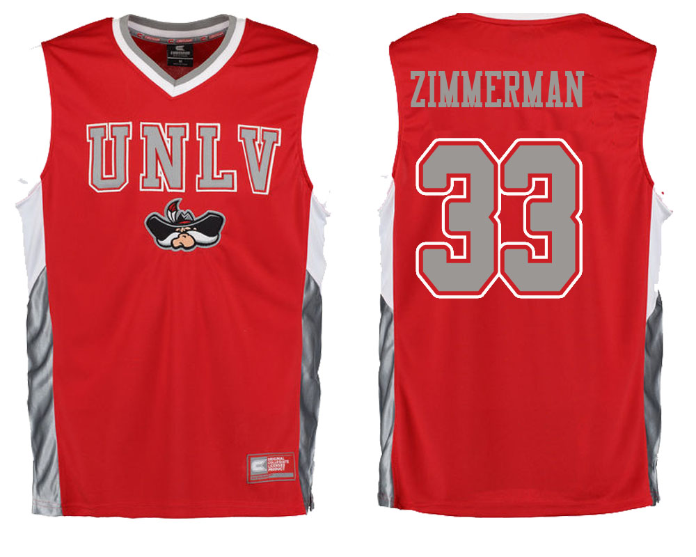 male unlv rebels red stephen zimmerman college basketball player apparel basketball jersey