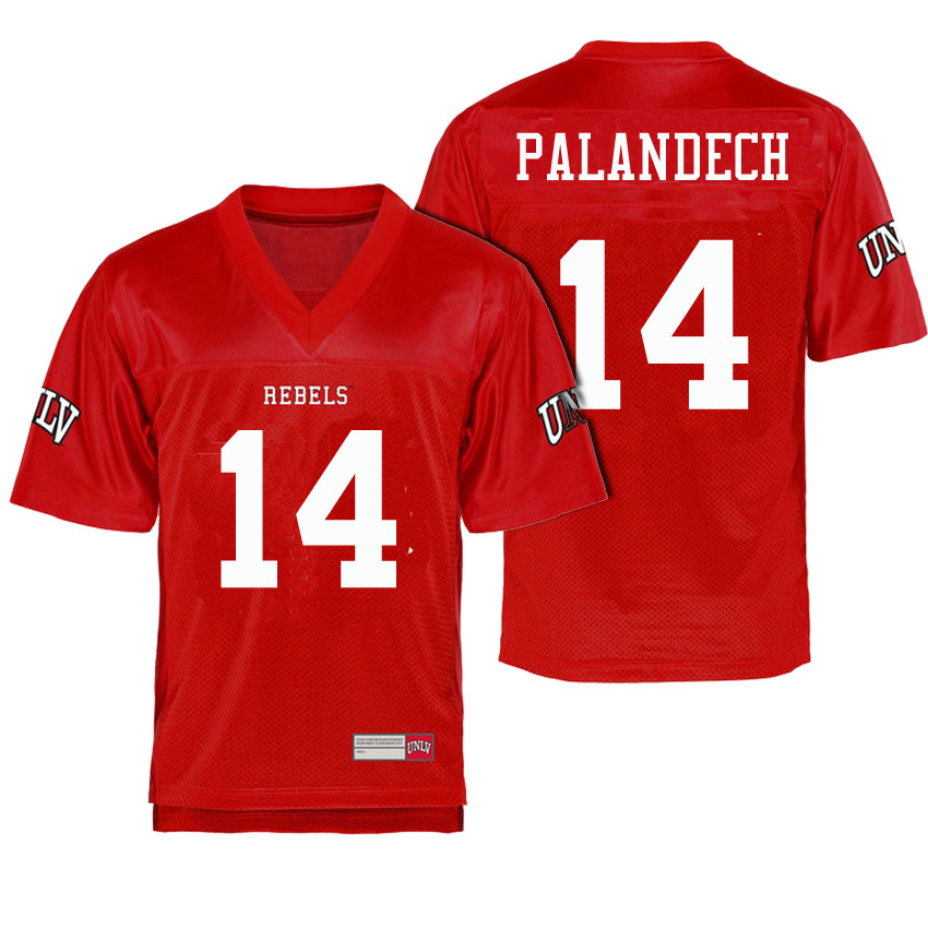 male unlv rebels scarlet 14 kurt palandech college football name and number jersey