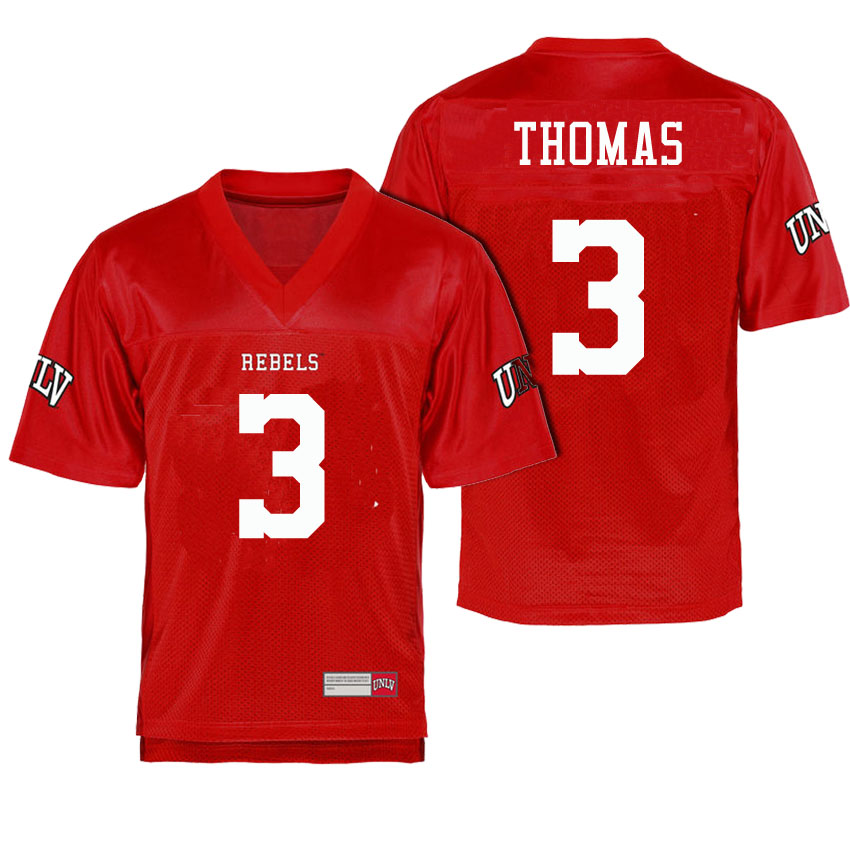 male unlv rebels scarlet 3 lexington thomas college football name and number jersey