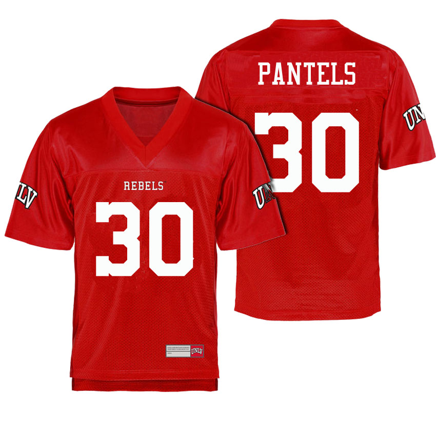 male unlv rebels scarlet 30 evan pantels college football name and number jersey
