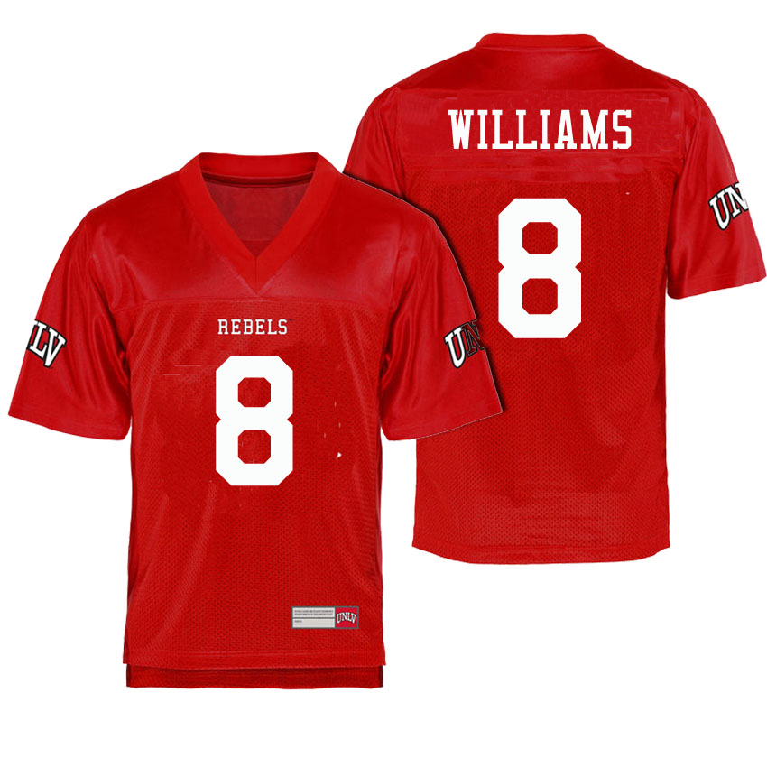 male unlv rebels scarlet 8 charles williams college football name and number jersey