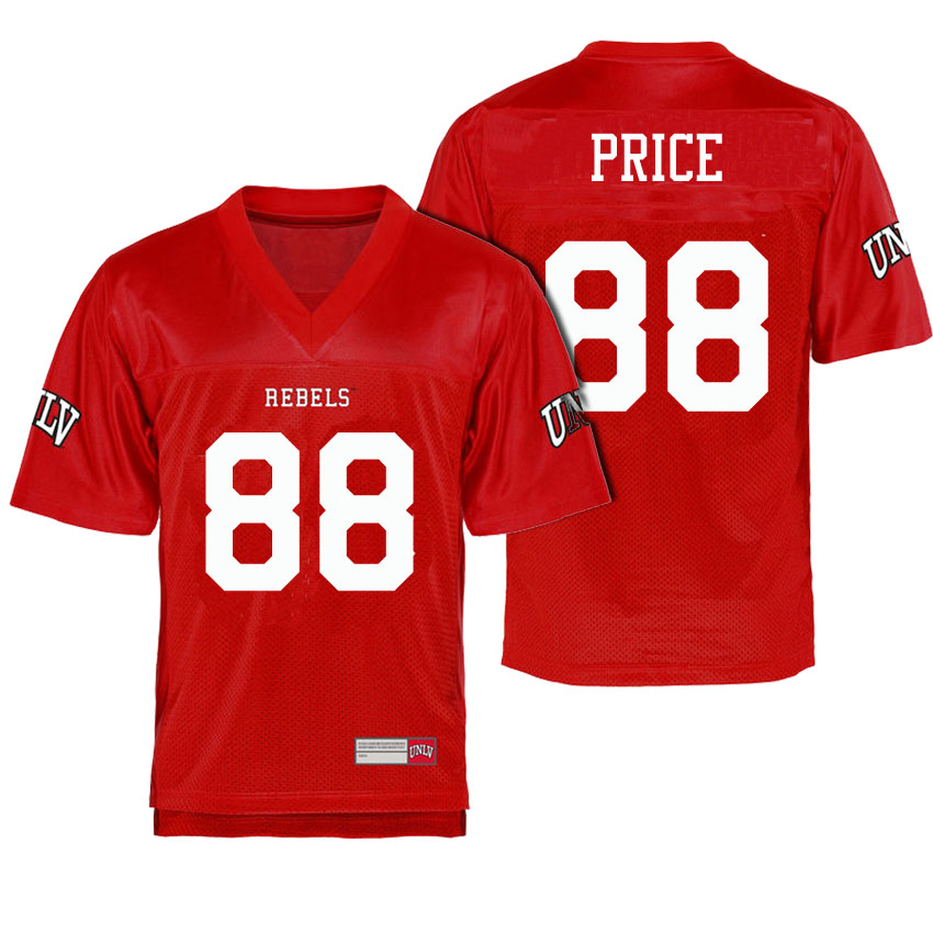 male unlv rebels scarlet 88 andrew price college football name and number jersey