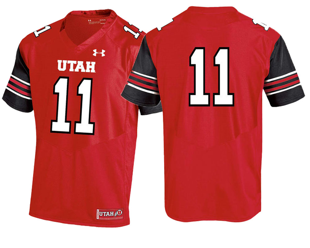male utah utes red 11 college football performance jersey