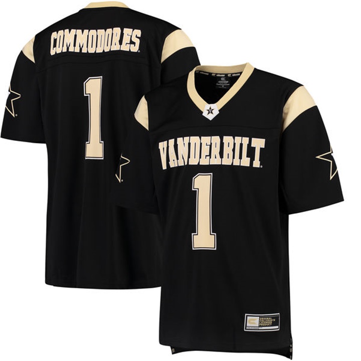 male vanderbilt commodores black 1 college hail mary football jersey