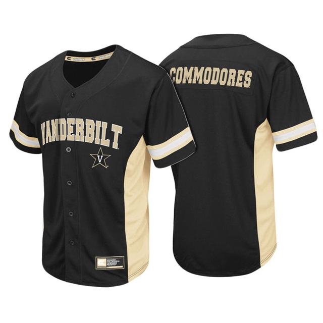 male vanderbilt commodores black ncaa baseball jersey