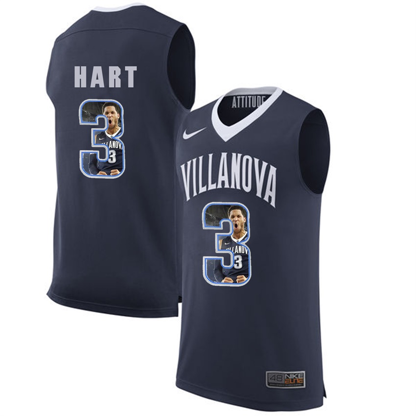 male villanova wildcats navy josh hart college basketball player portrait jersey
