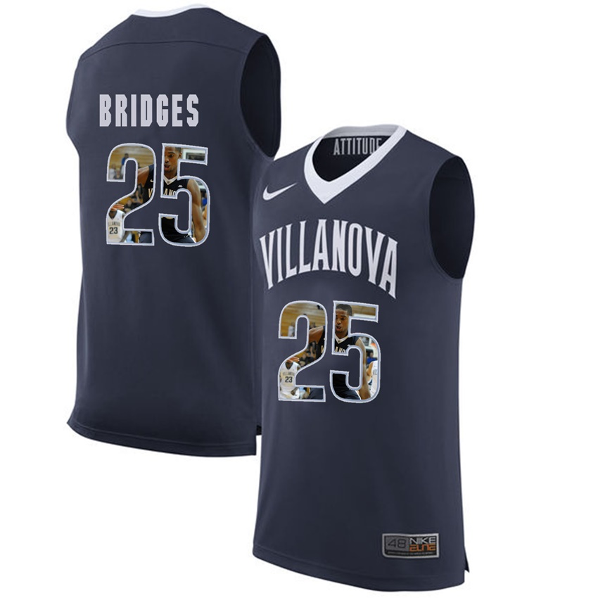 male villanova wildcats navy mikal bridges college basketball player portrait jersey