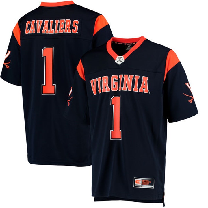 male virginia cavaliers navy 1 college hail mary football jersey