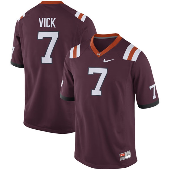 male virginia tech hokies maroon 7 michael vick alumni football performance jersey