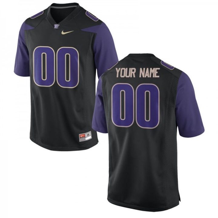 male washington huskies black college customized limited football jersey