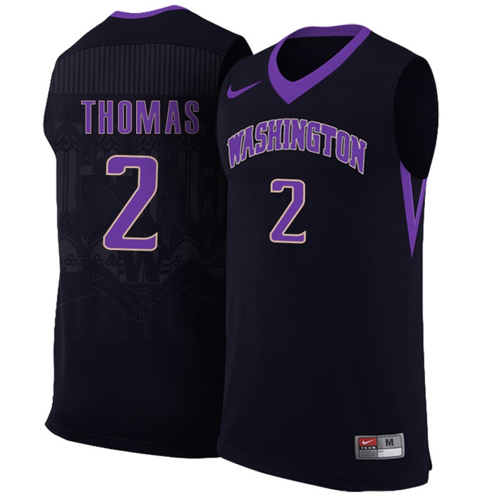 male washington huskies black isaiah thomas college basketball team jersey