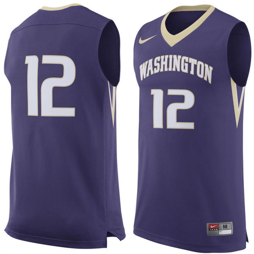male washington huskies purple 12 ncaa basketball premier tank top jersey