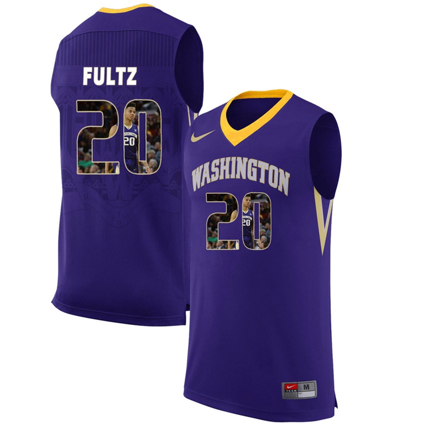 male washington huskies purple 20 markelle fultz ncaa basketball jersey with player pictorial