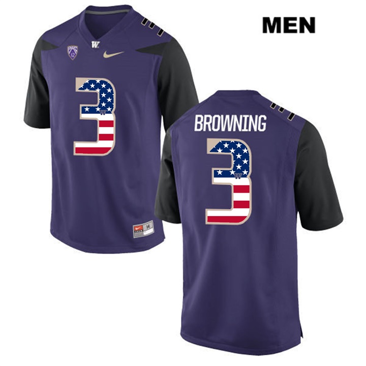 male washington huskies purple jake browning ncaa football us flag fashion jersey