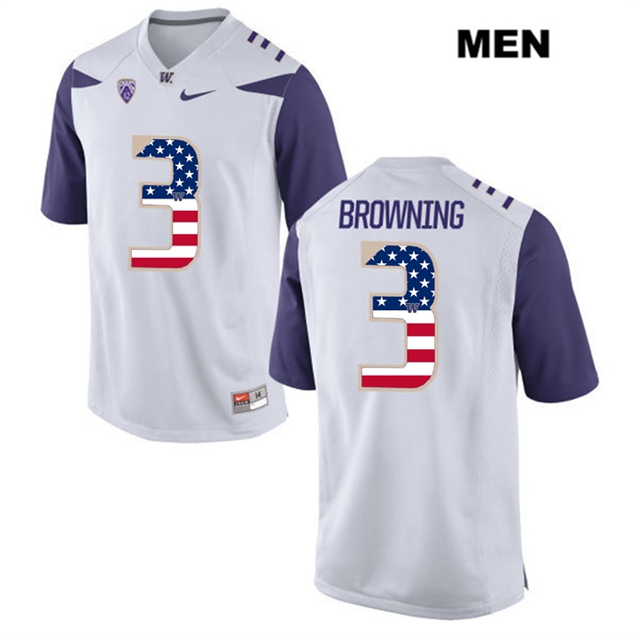 male washington huskies white jake browning ncaa football us flag fashion jersey
