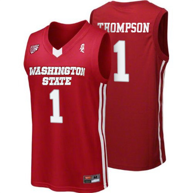 male washington state cougars red klay thompson college basketball jersey