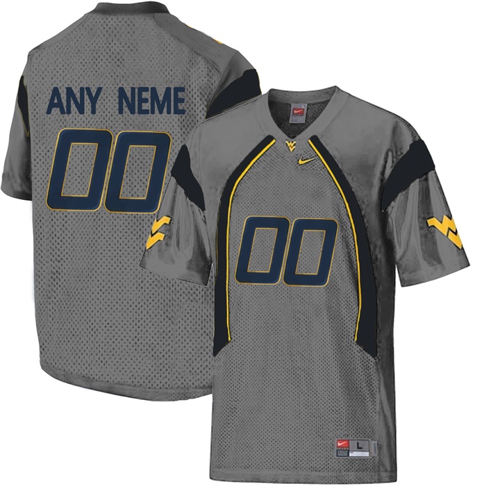 male west virginia mountaineers gray mesh customized limited football jersey