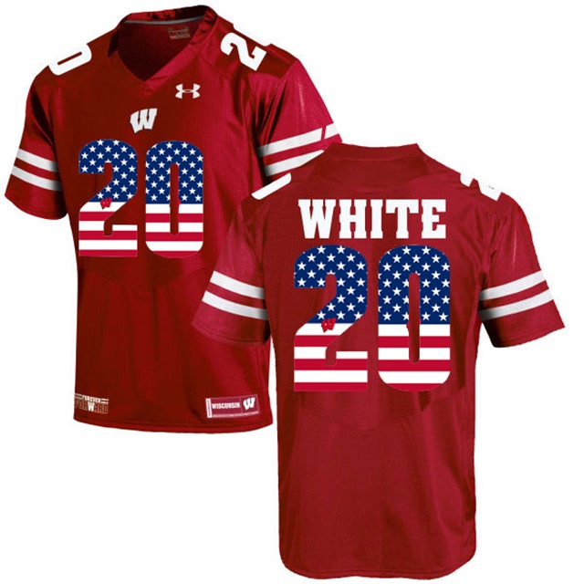 male wisconsin badgers 20 james white maroon college football limited jersey
