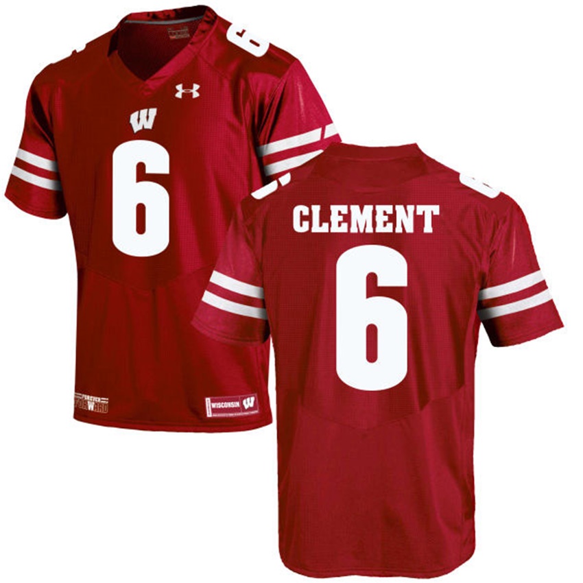 male wisconsin badgers red 6 corey clement ncaa alumni football game jersey