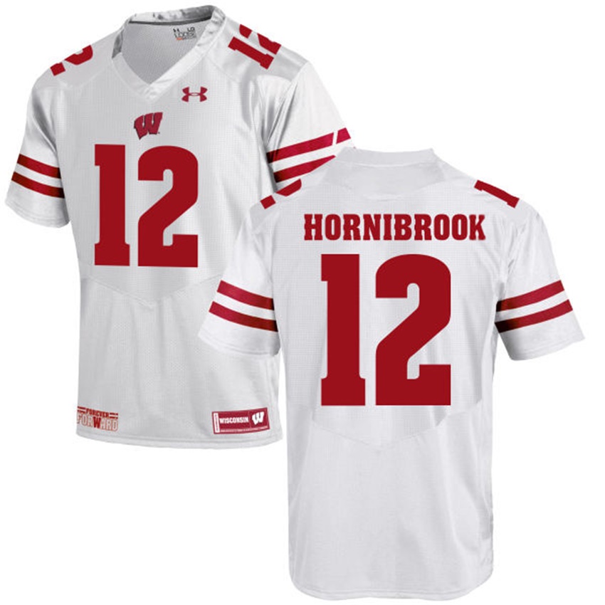 male wisconsin badgers white 12 alex hornibrook ncaa alumni football game jersey